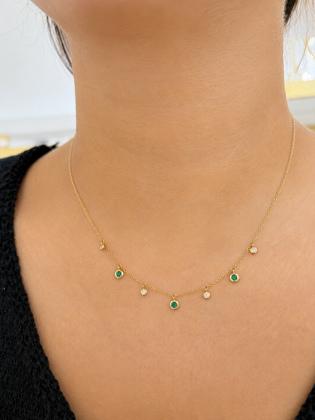Collar Esmeraldas y Diamantes