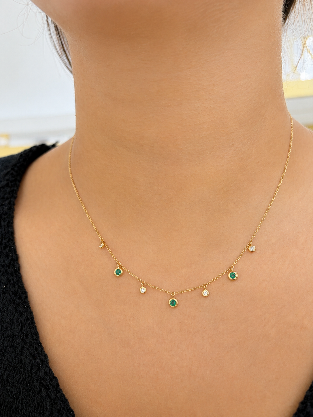 Collar Esmeraldas y Diamantes