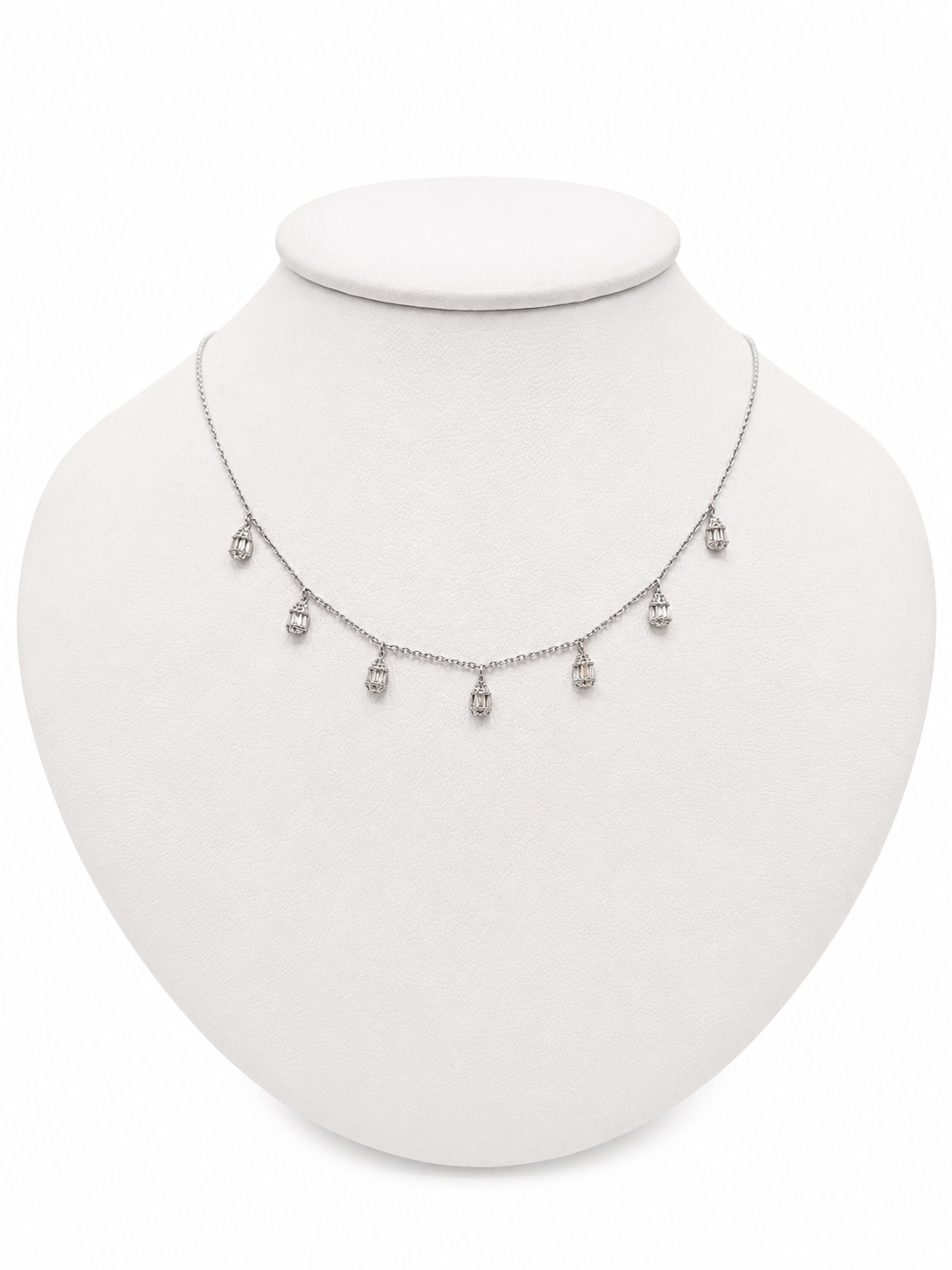 Collar Gotas Diamantes Baguette