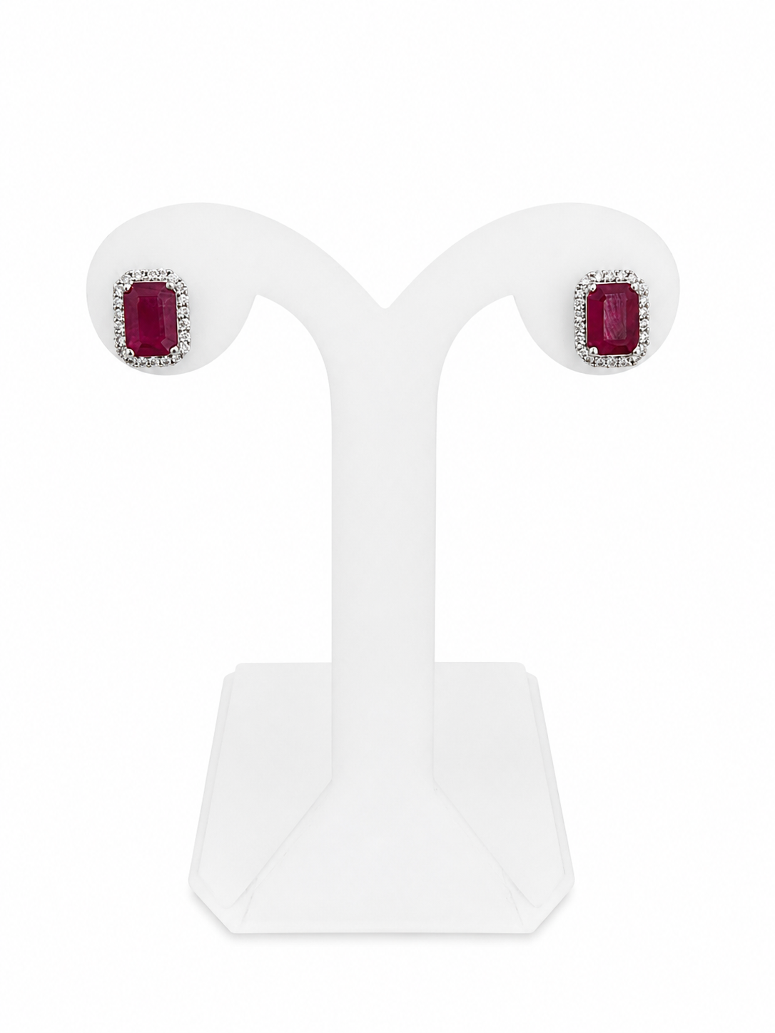 Aretes Rubí Emerald Cut