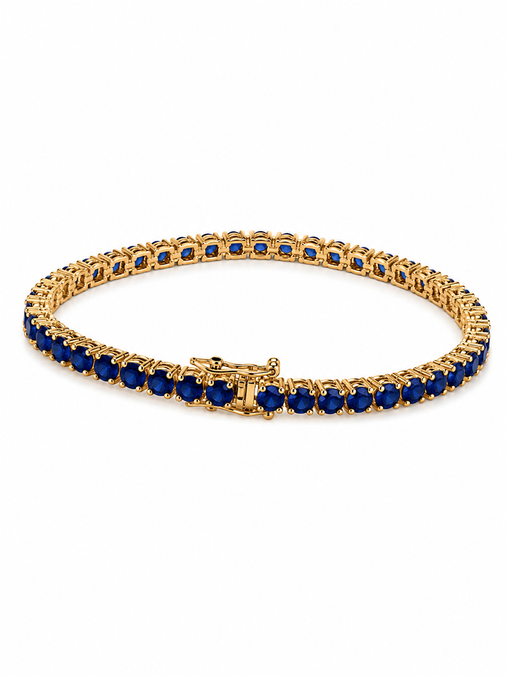 Pulsera Tennis Azul Plata