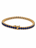 Pulsera Tennis Azul Plata