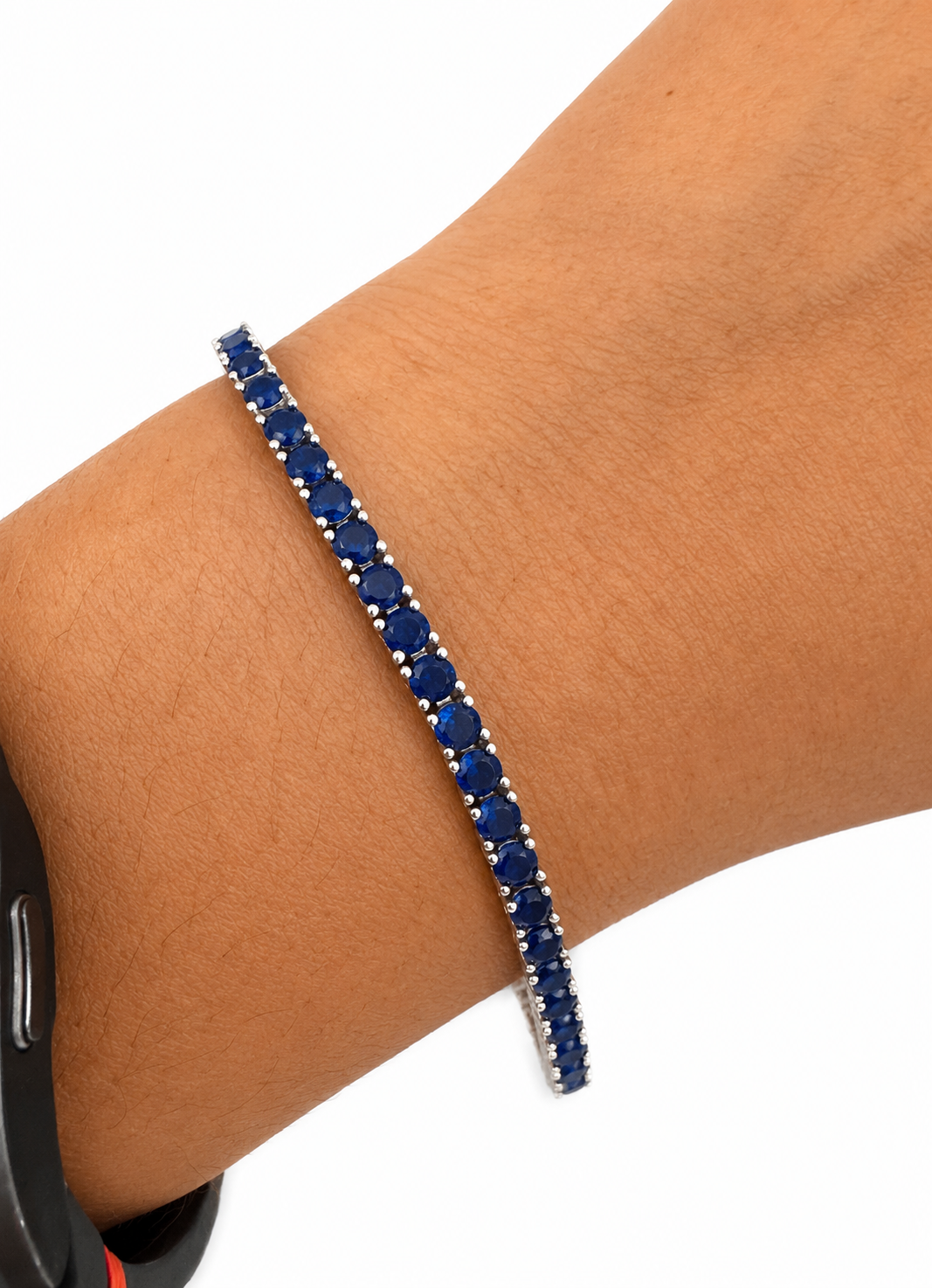 Pulsera Tennis Azul Plata