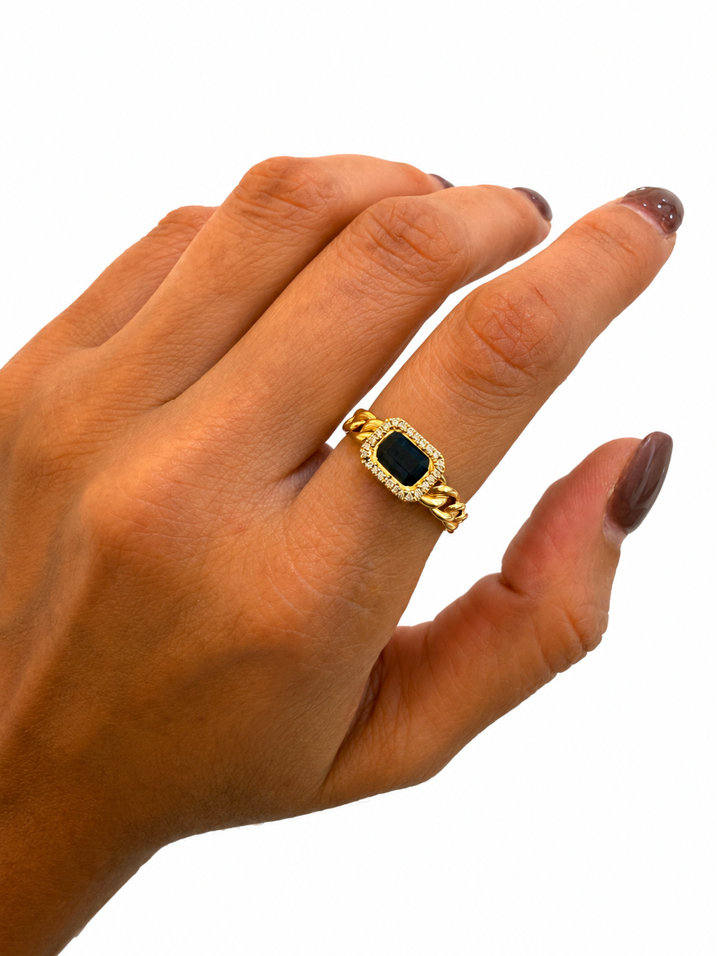 Anillo Eslabon Zafiro