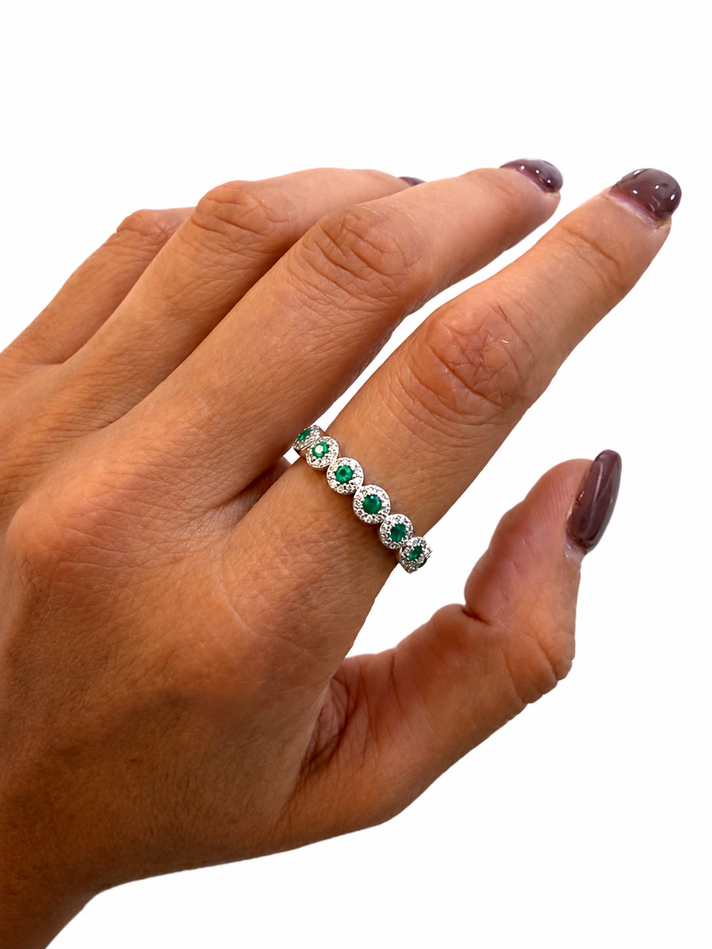 Anillo Esmeraldas Halo