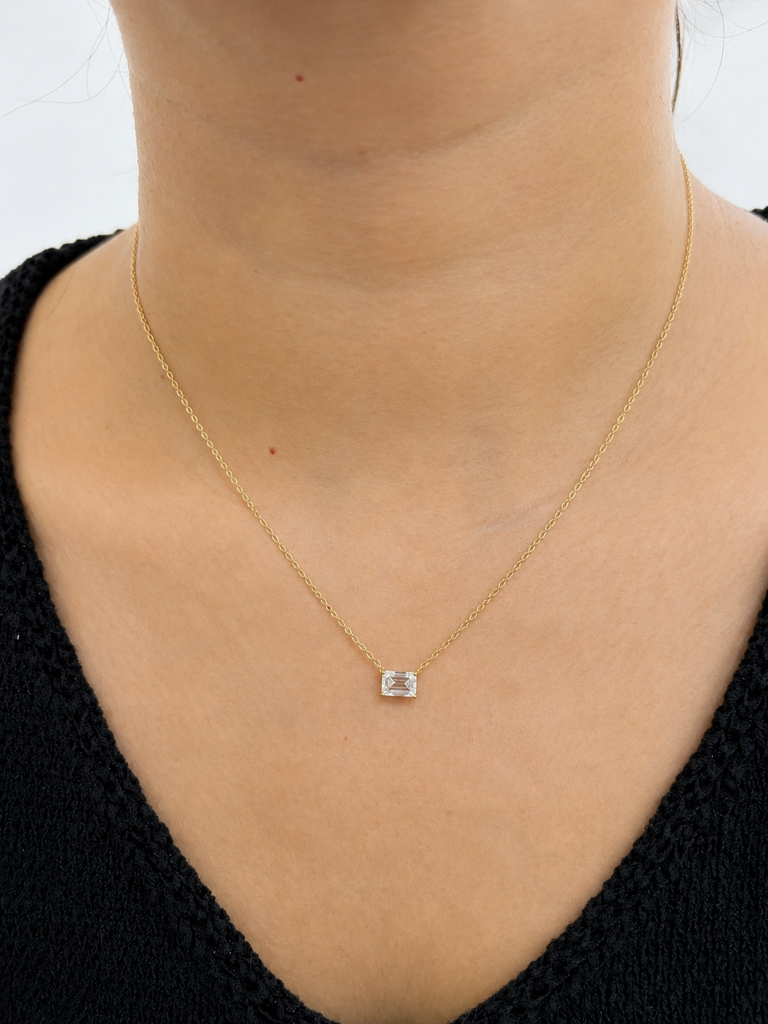 Collar Diamante Lab Emerald cut