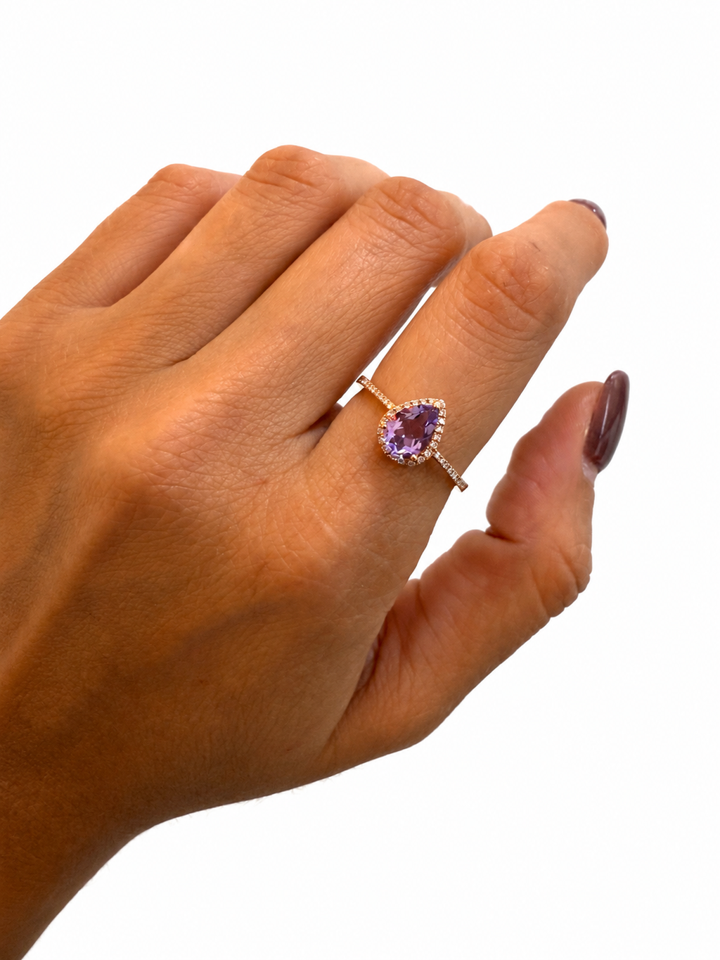 Anillo Gota Amatista