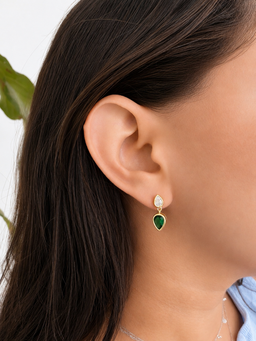 Arete Doble Gota Plata