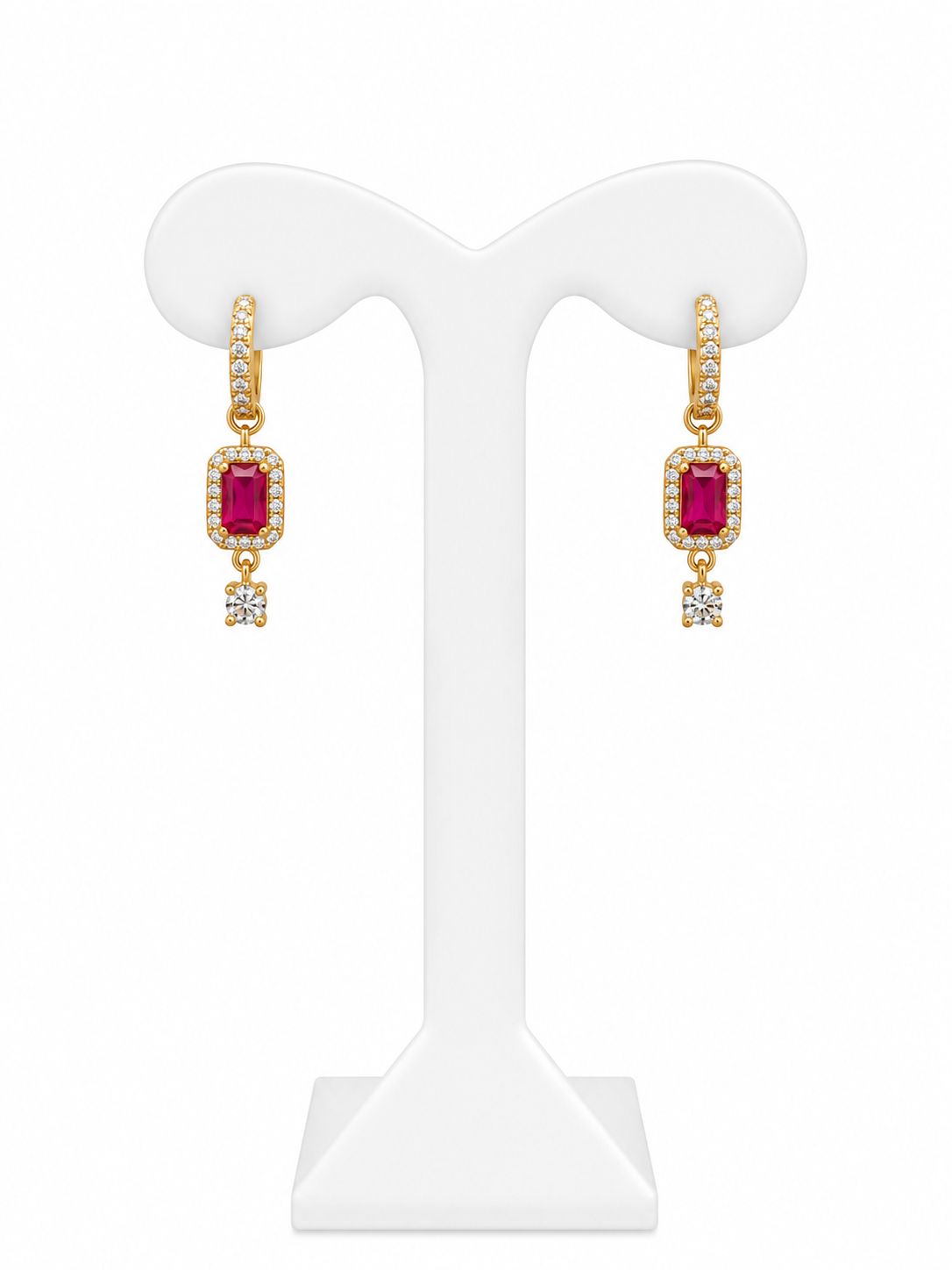 Arete Rectangulo Rojo