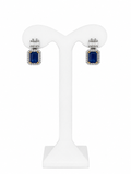Arete Cuadro Azul Plata