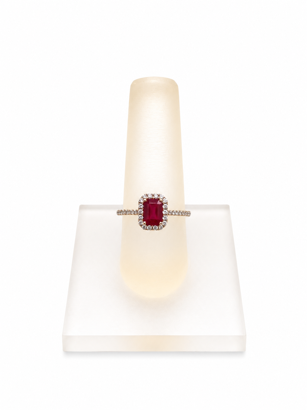 Anillo Rubi Halo Diamante