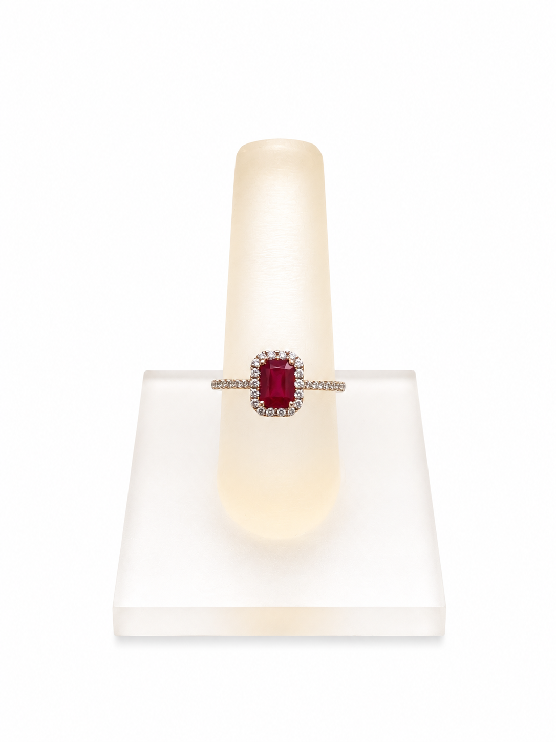 Anillo Rubi Halo Diamante
