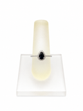 Anillo Gota Zafiro Halo Diamantes