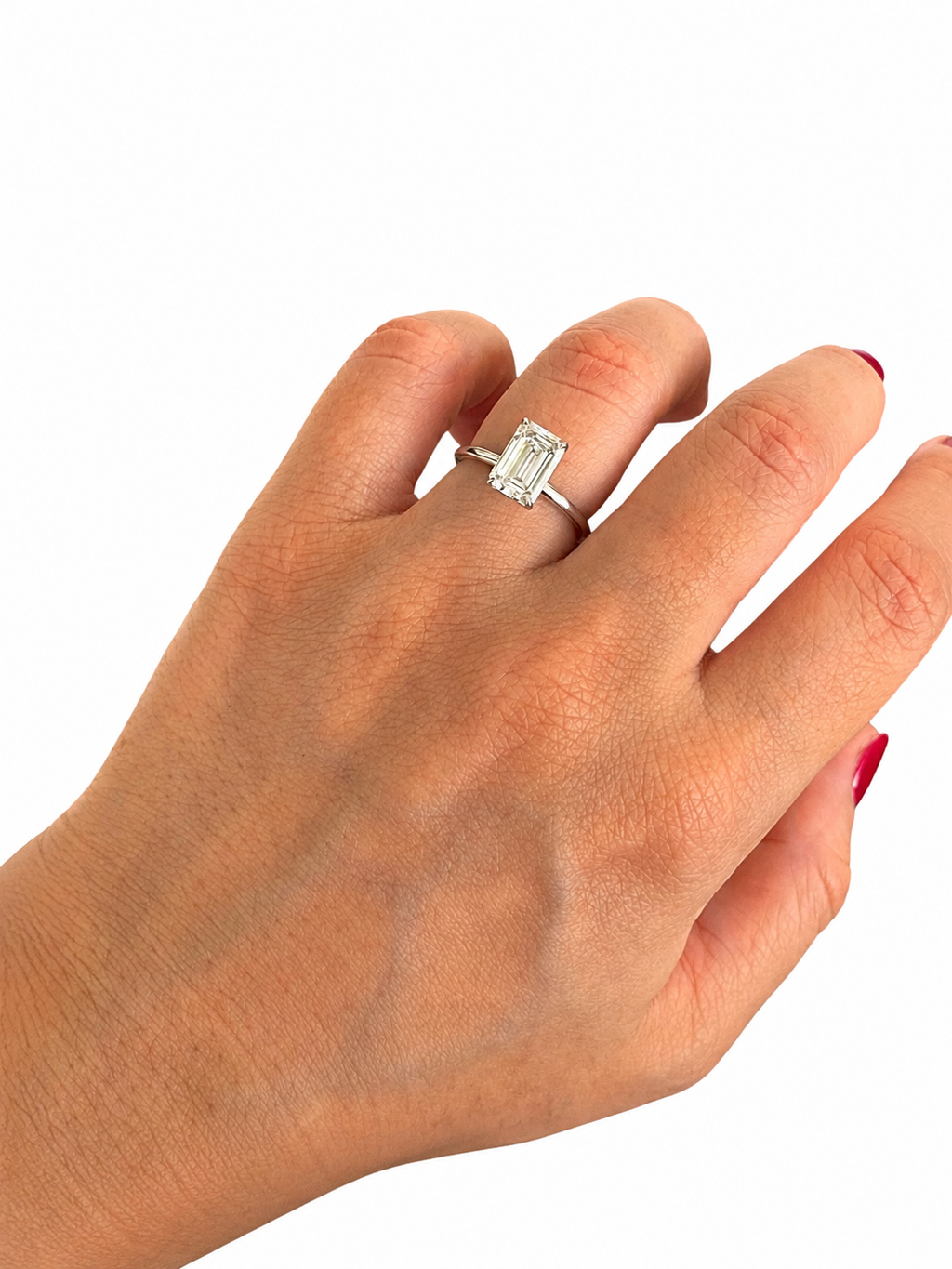 Anillo Diamante Laboratorio Emerald Cut 2.05 cts
