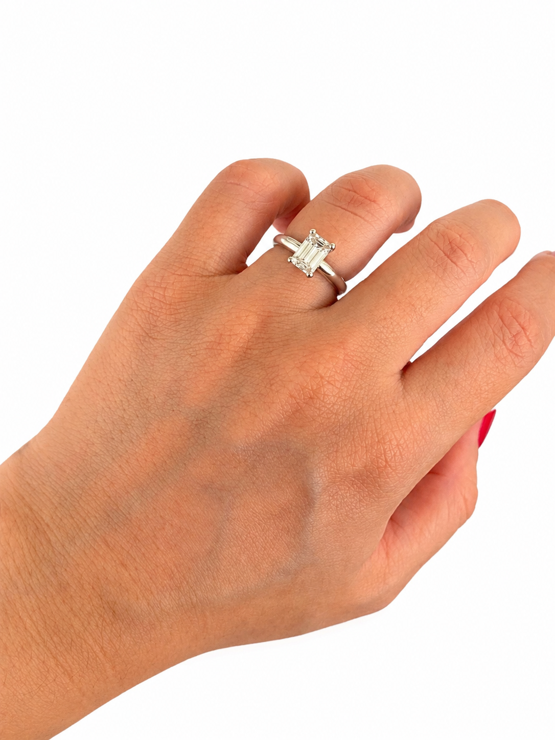 Anillo Diamante Laboratorio Emerald Cut 1.54 cts