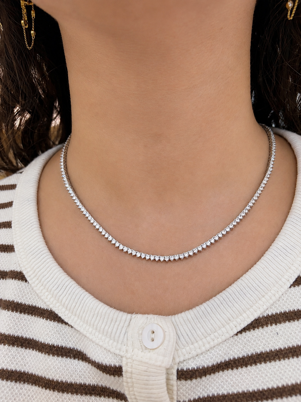 Collar Tennis 3Prong plata