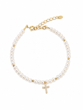 Pulsera Perlas Cruz