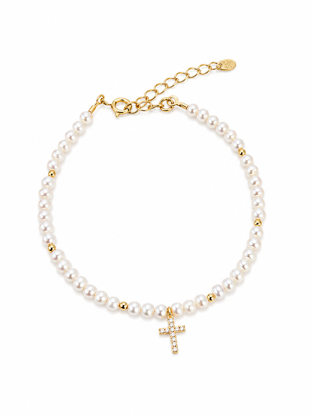 Pulsera Perlas Cruz