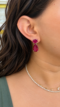Aretes drop red