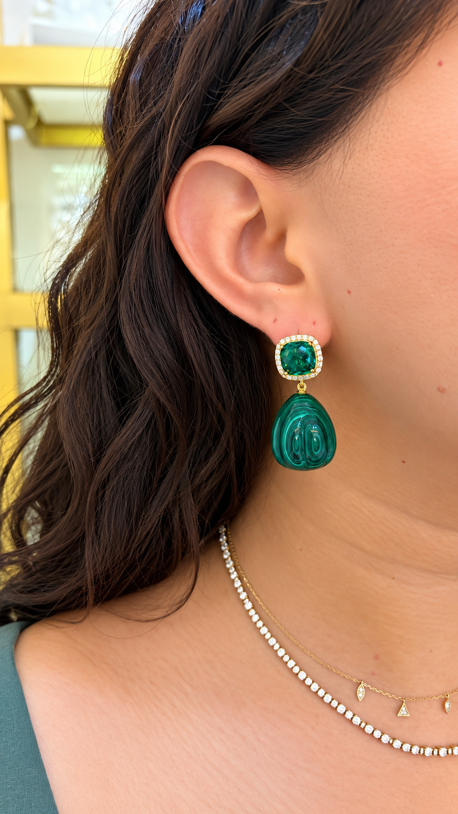 Malaquite earrings