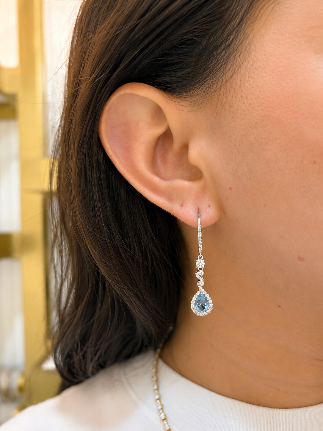 Aretes Aguamarina Pear