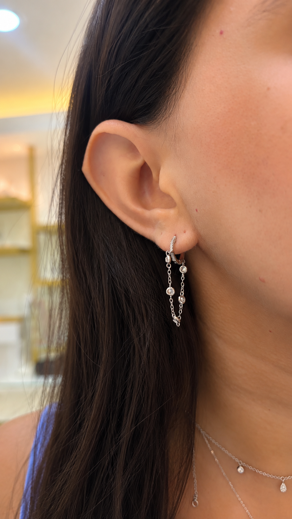 Chain Drop Earrings Plata