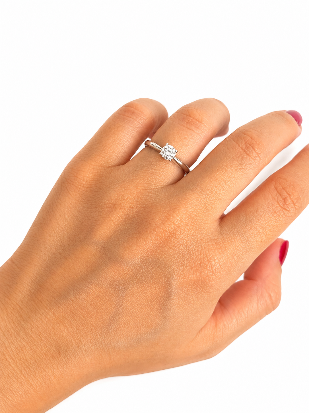 Anillo Diamante Natural Corte Redondo .53 cts
