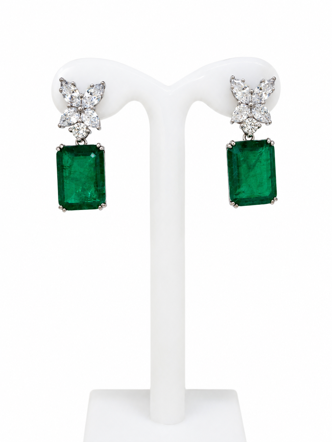 Arete Flor Cuadro Verde