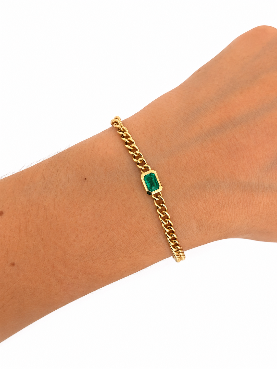 Pulsera Cuban Esmeralda